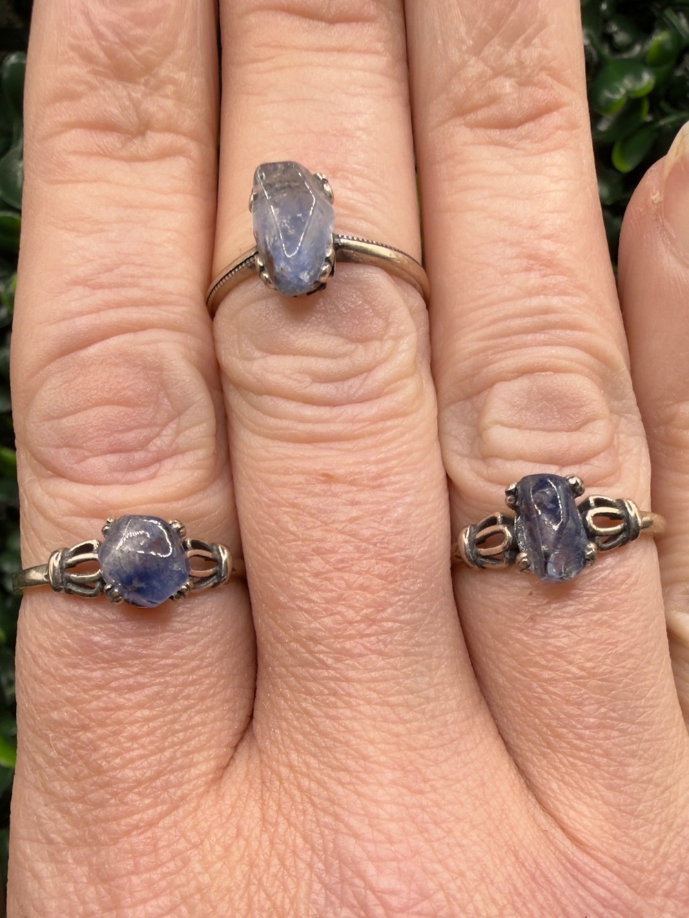 Polished Dumortierite Quartz Free Form Ring